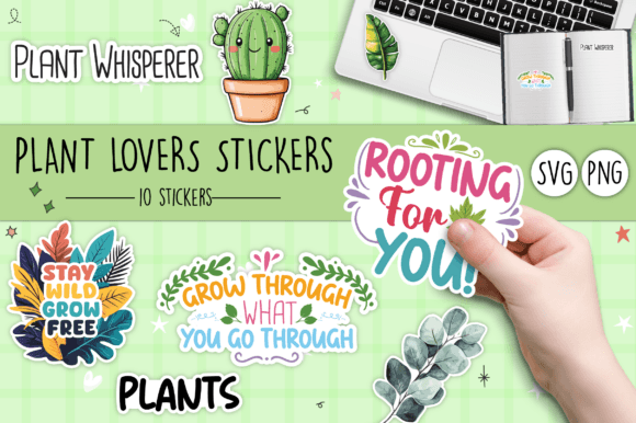 Download Plant Lover Stickers SVG and PNG - Premium Resources
