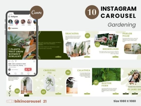 Download Gardening Instagram Carousel Canva - Premium Resources