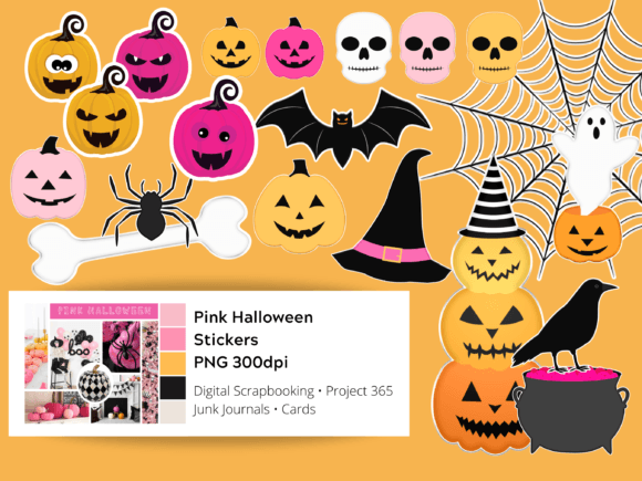 Download Pink Halloween Scrapbooking Stickers - Scrapbooking stickers Collection