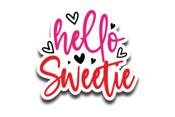 Download Hello Sweetie, Valentine's Sticker SVG - Premium Bundle