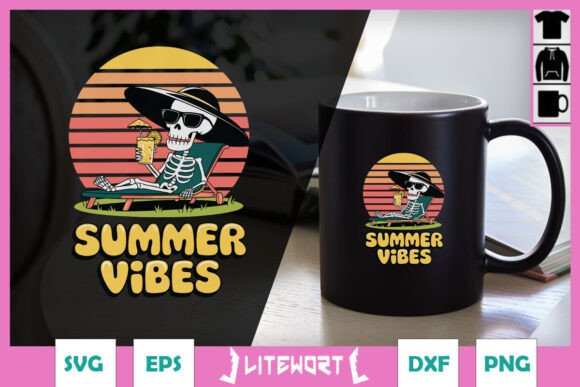 Download Summer Vibes Skeleton Funny Beach SVG - Summer vibes Collection