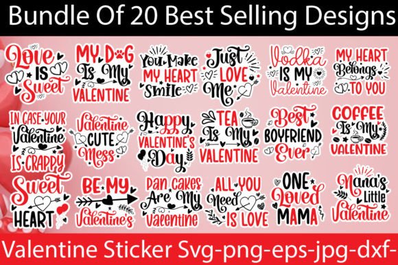 Download Valentine Sticker SVG Bundle - Valentine sticker svg Collection