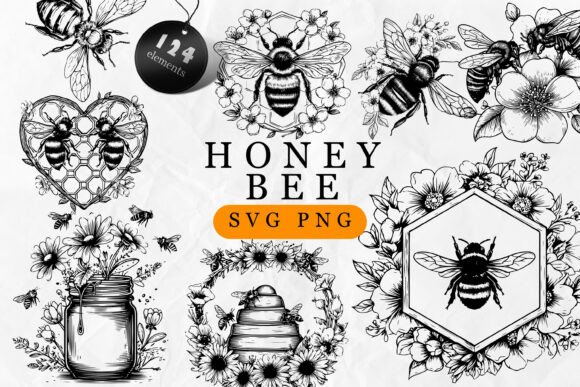 Download Honeycomb Bee SVG Bundle for Laser - Bee svg bundle Collection