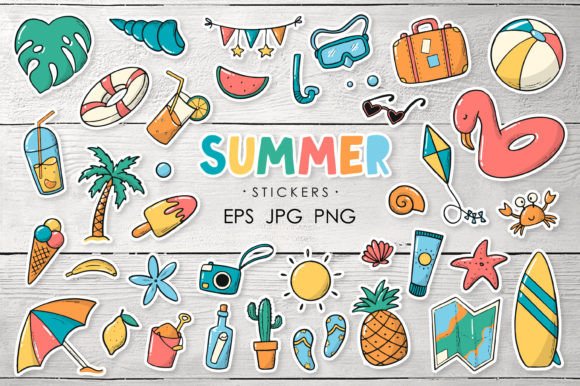Download SUMMER Stickers EPS | PNG | JPG - Jpg Collection