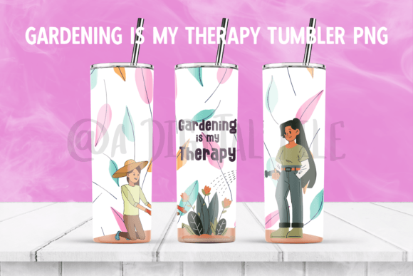 Download Gardening is My Therapy 20Oz Tumbler PNG - Premium Bundle